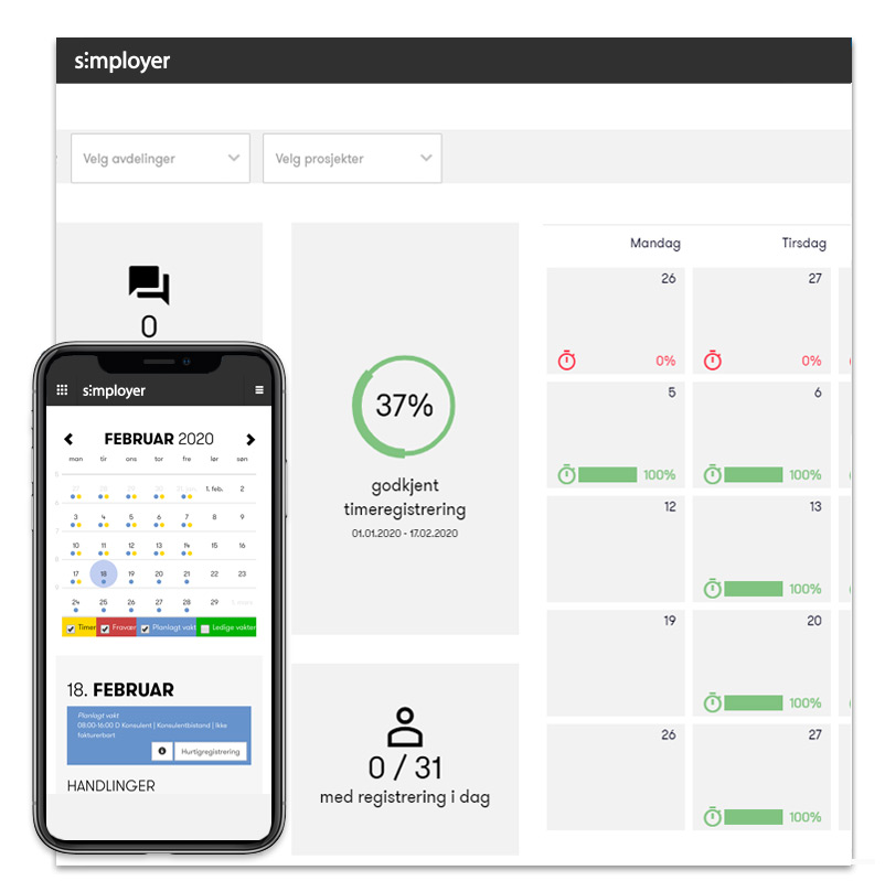 Simployer HRM Tid Og Plan | Simployer