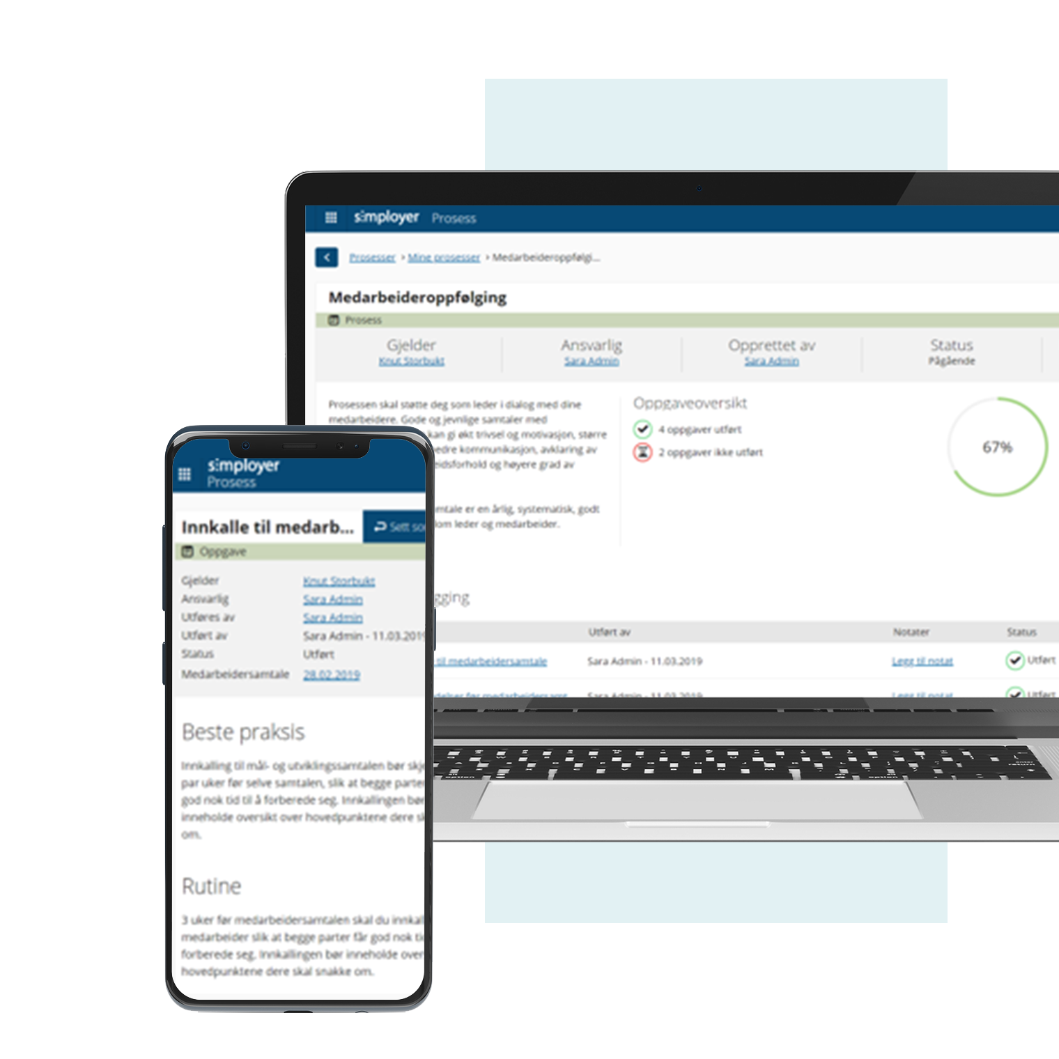 Simployer HRM Medarbeider­­oppfølging | Simployer